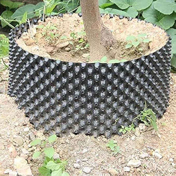 RooTrimmer Air Pruning Containers, 25 Gallon Air Pots for Big Tree, 100 Liter 20" X 20" D/H Special Packing Interlocked Large Air Root Pruning Planters Outdoor, Black, 5 Packs