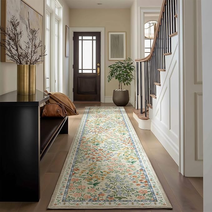 Washable Kitchen Rug Runners for Hallways: 2'x10' Bedroom Runner Non Slip Low Pile Stain Resistant Soft Indoor Floor Carpet Runner Rugs for Entryway Hallway Kitchen Laundry Room Farmhouse