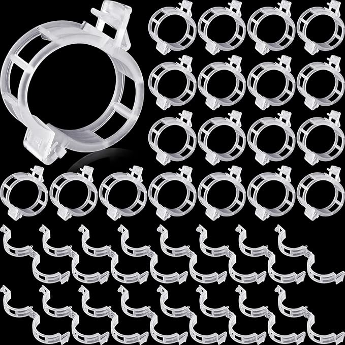 Qunclay 1500 Pcs Tomato Clips Plant Support Clips for Outdoor Plants Bulk String Trellis Grape and Tomato Vine Climbing Plants Plastic White Garden Grow Upright Makes Healthier 1" Inner Diameter