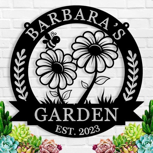 Personalized Garden Signs, Garden Flag for Outside, Veggie Garden Decorative outdoor Welcome Sign, Personalized Flower Garden Name Sign, Gift for Gardener, Mom's Garden, Grandma's Garden