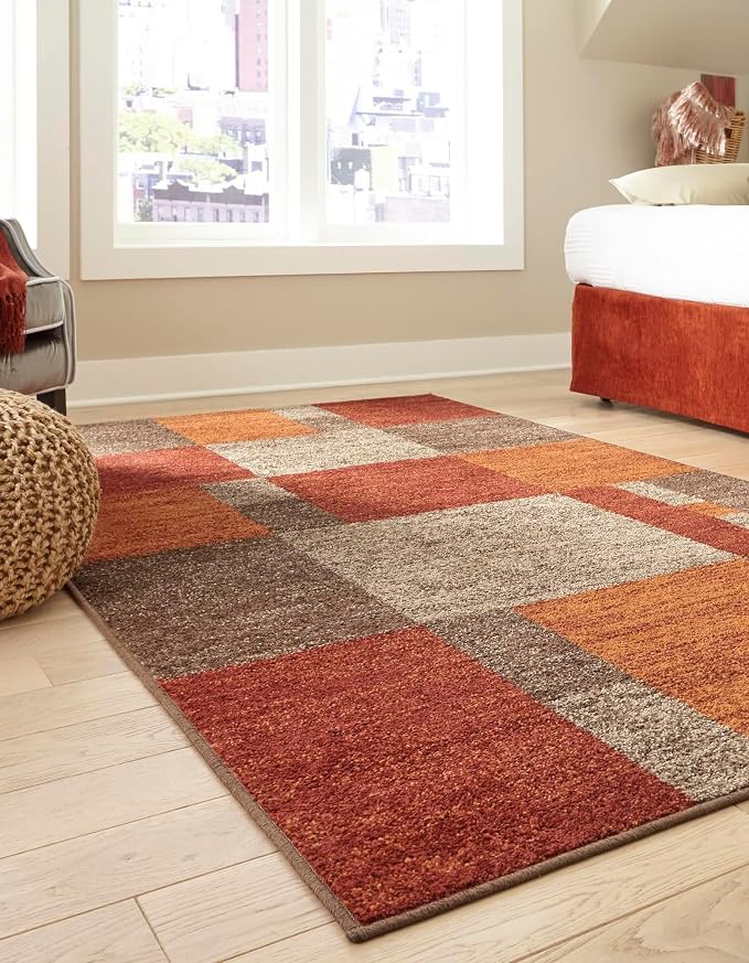 Unique Loom Autumn Collection Area Rug - Providence (7' 1" x 10' Rectangle, Multi/ Beige)