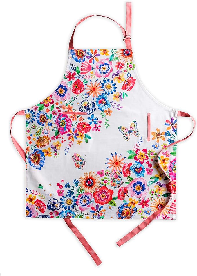 Maison d' Hermine Aprons for women with Pocket 100% Cotton (27.50"x31.50") | Adjustable Neck Strap & long ties Apron Men Chef Wedding Cooking Gardening Server Maid