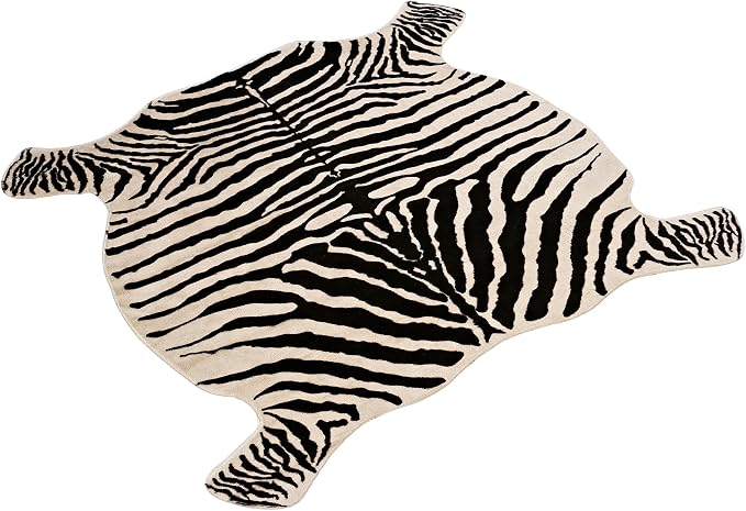 townssilk Area Rug Faux Zebra Print Rug 4.3x4.7 Feet Rug/Mat/Carpets for Home