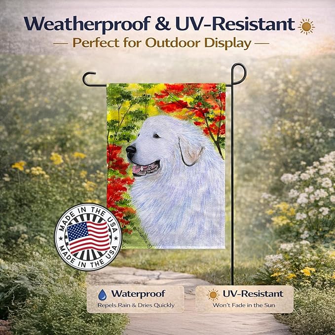 Caroline's Treasures SS8235GF Great Pyrenees Garden Flag Mailbox Flag Decorative Yard Flag Banner Outside Patio Artwork Yard Flower Beds, Garden Size, Multicolor