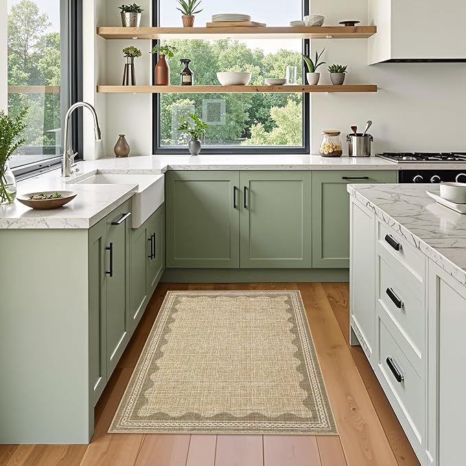 GarveeHome Scalloped Rug