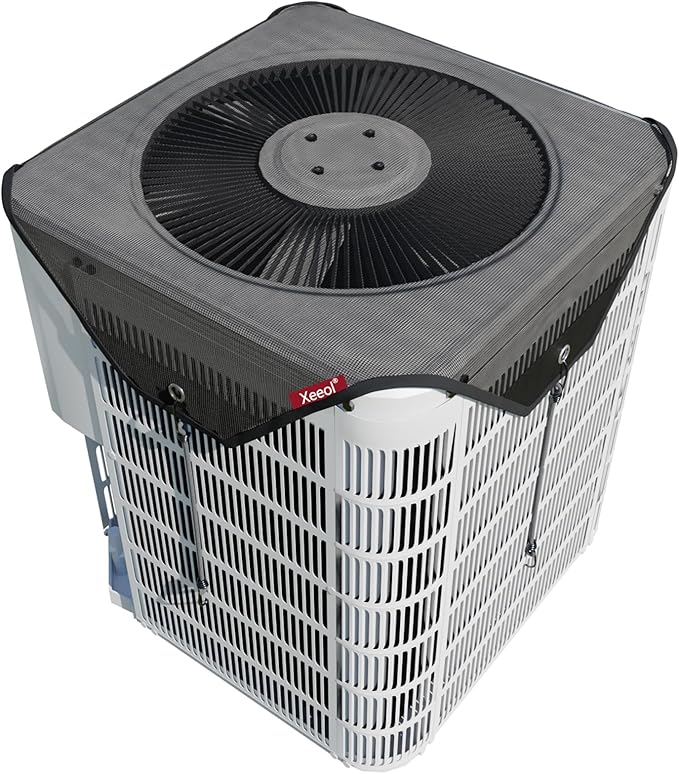 Central Air conditioner Covers for Outside Units, Mesh AC Unit Covers Outdoor, Top Breathable Universal Defender, Water Resistant, Black, 32" x 32"