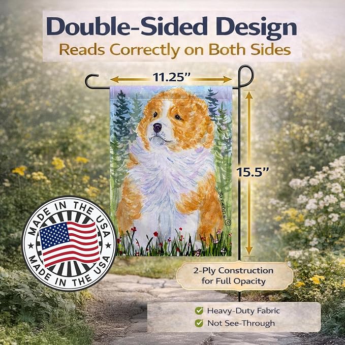 Caroline's Treasures SS8918GF Sheltie Garden Flag Mailbox Flag Decorative Yard Flag Banner Outside Patio Artwork Yard Flower Beds, Garden Size, Multicolor