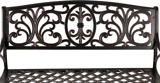 Balkene Home Decatur Aluminum Patio Bench in Antique Bronze