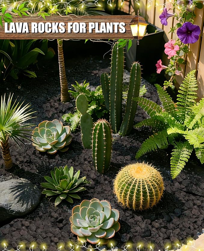 20 lbs Durable Black Lava Stones for Indoor Gas Fireplaces, Fire Pits, and Fire Pit Tables, Gas Fireplace Rocks, 0.8-1.2 Inch Fire Pit Stones for Outdoor Grills and Landscaping