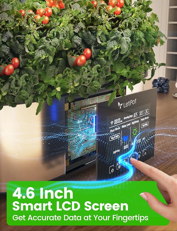 LETPOT LPH-Max 21-Pod Hydroponic Growing System Kits, Smart Indoor Garden with APP & WiFi Control, Auto Watering & Nutrient Supply, 36W Full Spectrum LED Grow Light, 7.5L Tank, Up to 30" Height