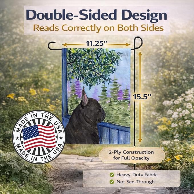 Caroline's Treasures SS8675GF French Bulldog Garden Flag Mailbox Flag Decorative Yard Flag Banner Outside Patio Artwork Yard Flower Beds, Garden Size, Multicolor