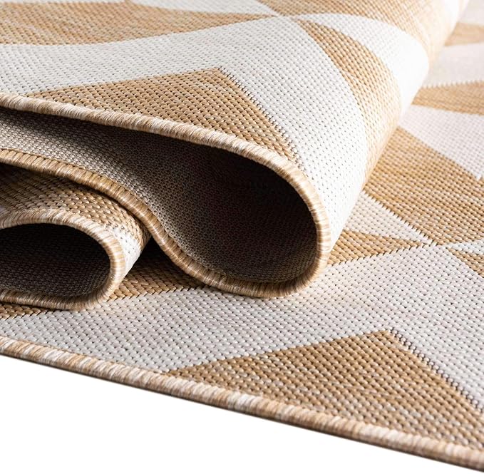 Unique Loom Outdoor Collection Area Rug - Napa (7' 10" Square, Beige/ Brown)