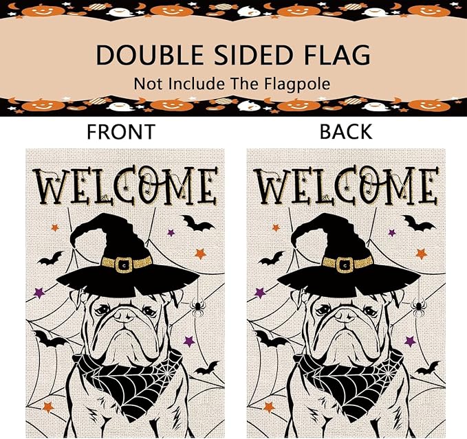 Seasonal Garden Flags English Bulldog Dog Double Sided Flags Set of 11 Holiday Farmhouse Indoor Outdoor Yard Lawn Christmas Gifts Decorations 12.5x18 Inch