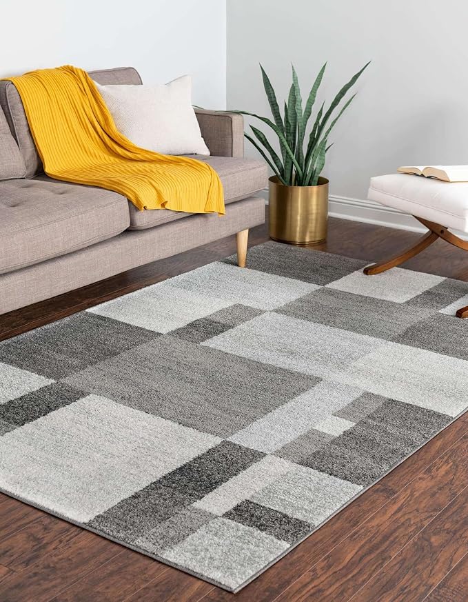 Unique Loom Autumn Collection Area Rug - Providence (4' 1" x 6' 1" Rectangle, Gray/ Ivory)