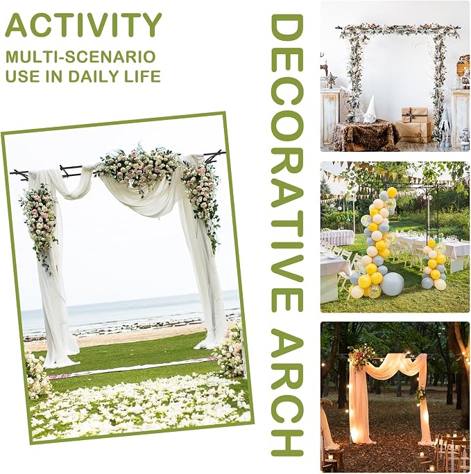 Garden Arch Trellis, Heavy-Duty Steel Frame Support Arbour Archway for Climbing Plant, Rose Vines, Vegetables, Outdoor Decoration for Lawn Backyard Party Wedding, Flat Top