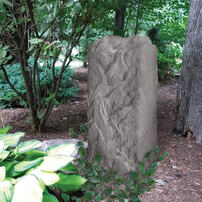 EMSCO Landscape Rock Cover – Sandstone– Monolith – Decorative Artificial Rock for Concealing Utility Fixtures, Pipes, Valves & Landscape Equipment | Sandstone, Monolith Size, Decorative Landscape Rock Cover, Covers Well Pumps, Sprinkler Valves & Yard U...