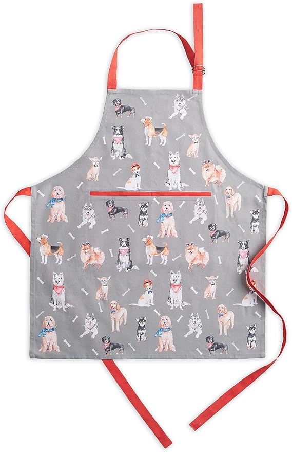 Maison d' Hermine Aprons for women with Pocket 100% Cotton (27.50"x31.50") | Adjustable Neck Strap & long ties Apron Men Chef Wedding Cooking Gardening Server Maid