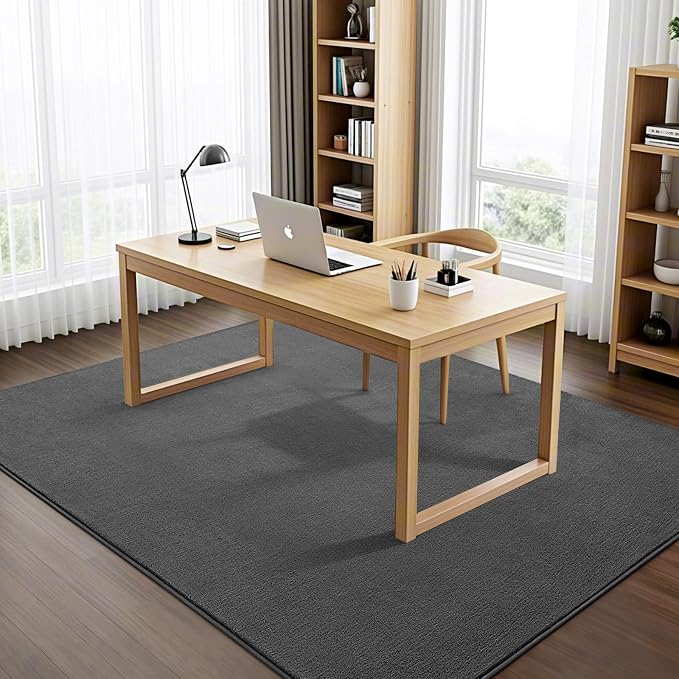 Vasofe Grey 6x9 Rugs, Large Area Rug for Living Room Bedroom, Modern Carpet | Thickened Memory Foam Carpets, Minimalist Rug for Boys Room, Office, Playroom, Classroom, Soft, Non Slip Washable Carpet