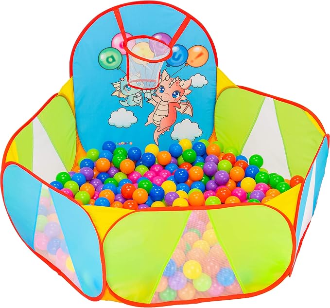Ball Pit for Toddlers | Kids Ball Pit | Ball Pool for Babies | Piscina de Pelotas para Bebes | Playpen with Basketball Hoop and Zipper Storage Bag, 4 Ft/120CM C : Balls NOT Included