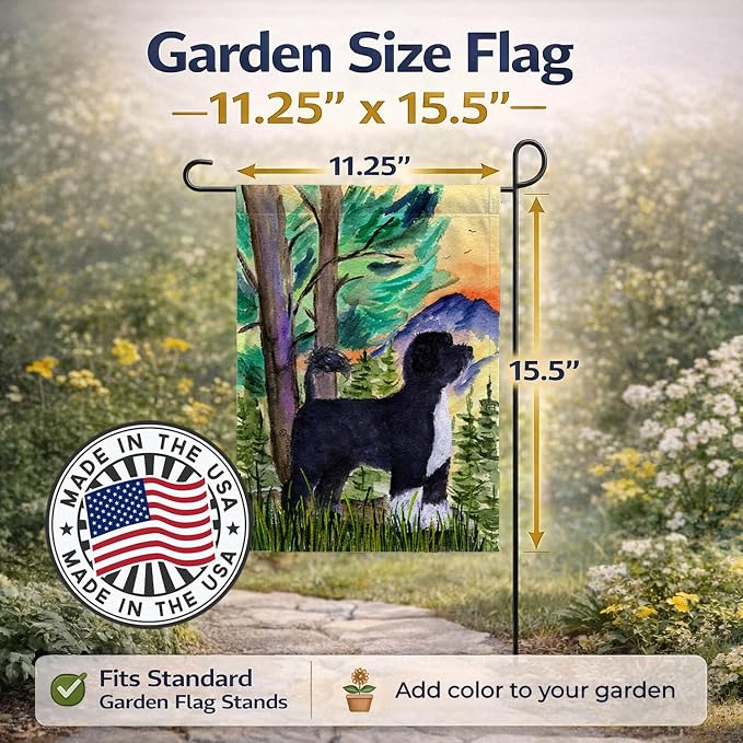 Caroline's Treasures SS8429GF Portuguese Water Dog Garden Flag Mailbox Flag Decorative Yard Flag Banner Outside Patio Artwork Yard Flower Beds, Garden Size, Multicolor
