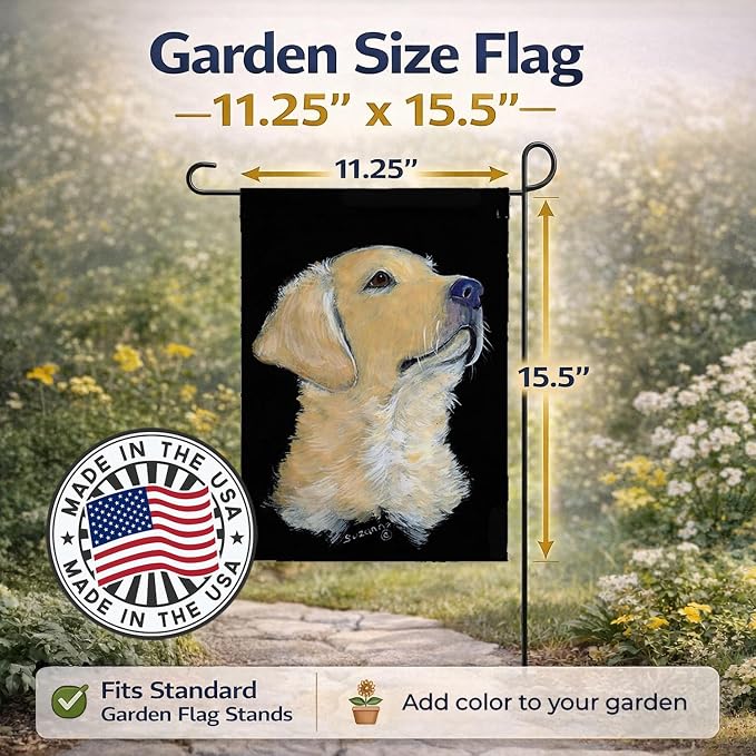 Caroline's Treasures SS8960GF Golden Retriever Garden Flag Mailbox Flag Decorative Yard Flag Banner Outside Patio Artwork Yard Flower Beds, Garden Size, Multicolor