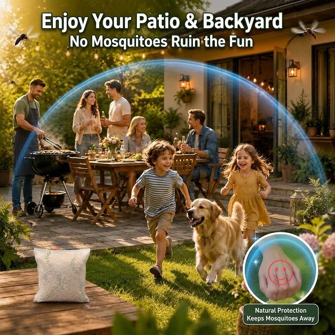 Natural Mosquito Repellent Outdoor Patio, Indoor & Outdoor Use, Mosquito Repellent Sachets for Yard, Patio, Camping & Travel, 60-Day Mosquito Control, Child&Pets Friendly- 8 Pack