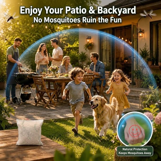 Natural Mosquito Repellent Outdoor Patio, Indoor & Outdoor Use, Mosquito Repellent Sachets for Yard, Patio, Camping & Travel, 60-Day Mosquito Control, Child&Pets Friendly- 10 Pack