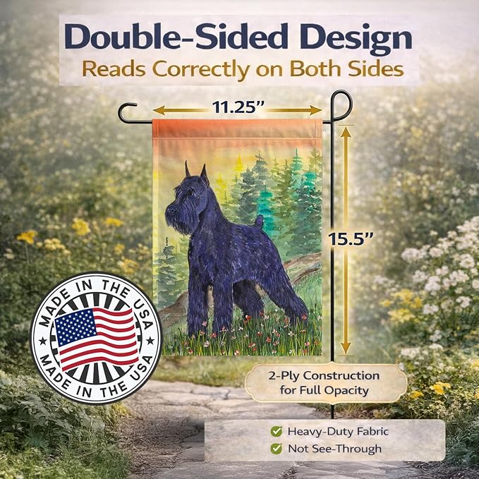 Caroline's Treasures SS1051GF Schnauzer Garden Flag Mailbox Flag Decorative Yard Flag Banner Outside Patio Artwork Yard Flower Beds, Garden Size, Multicolor