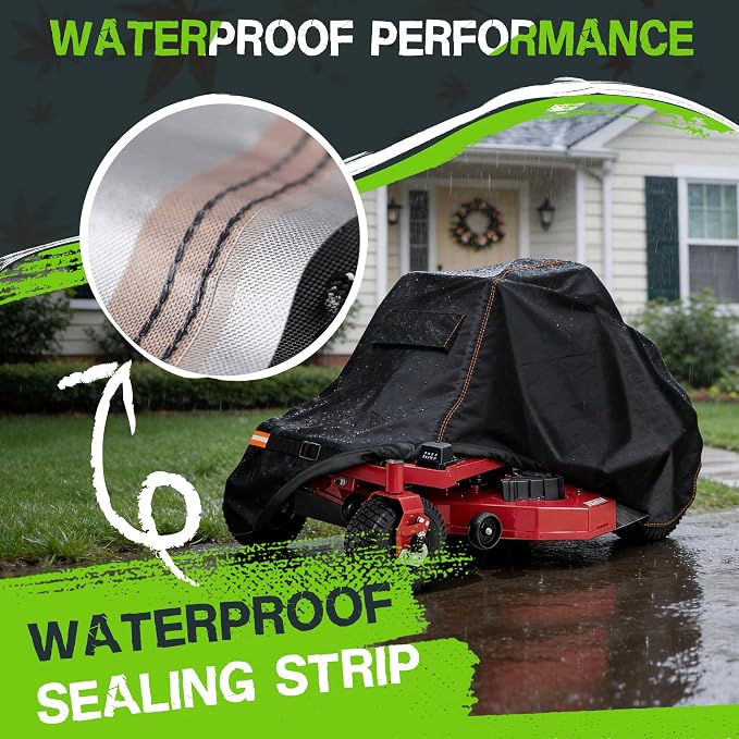 Garden Zero Turn Mower Cover Waterproof,Zero Turn Lawn Mower Covers Windproof,Mower Protector Fit with Air Vents and Elastic Straps(Zero Turn-79"L x 55"W x 46"H)