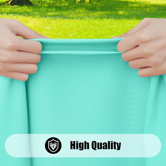 Smiry 6 Pack Rectangle Picnic Table Cloth, Waterproof Elastic Fitted Tablecloths, Washable Polyester Rectangular Patio Table Cover for Camping, Indoor and Outdoor (Aqua, 30"x96")