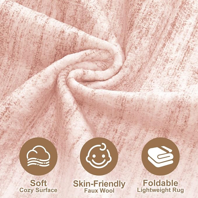 Nakagishi Boho 10x14 Area Rug Living Room Rugs Machine Washable Pink | Soft, Pet & Kid Friendly, Carpet for Living Room/Bedroom/Office/Kitchen/Nursery, Daily Home Decor Stain Resistant Moroccan