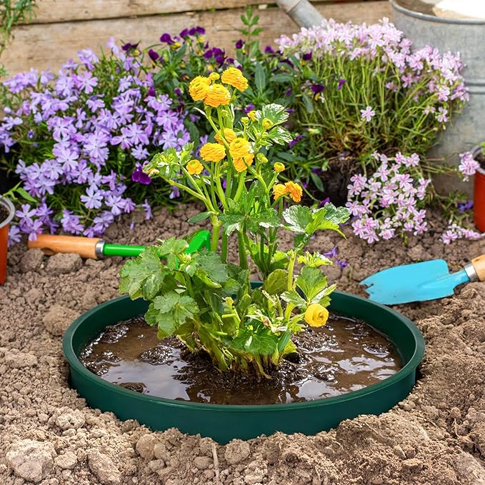 6PCS 12 Inches Plant Rings for Outdoor Plants, Plant Rings, Planting Ring, Planting Grow Rings to Separate Rock and Pest for Deep Watering Veggies Herbs and Flowers