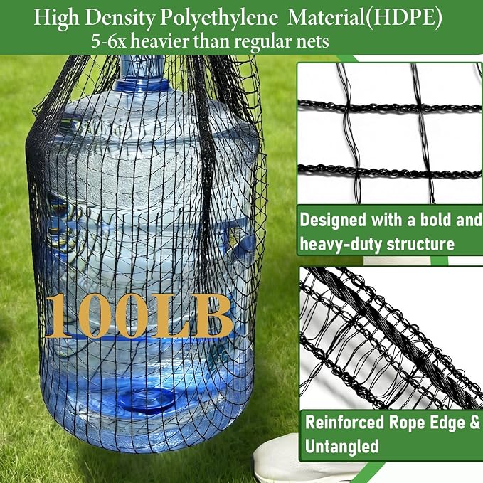 Deer Fence Netting, 4 x 75ft Heavy Duty Plastic Mesh Plastic Fence Deer Netting, 55GSM Deer Fence for Garden, Reinforced Edges Anti Bird Netting Mesh for Trees Vegetable Raised Bed(55GSM, 4 x 75ft)