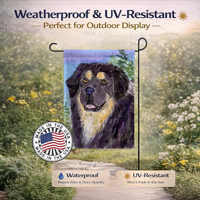 Caroline's Treasures SS8930GF Tibetan Mastiff Garden Flag Mailbox Flag Decorative Yard Flag Banner Outside Patio Artwork Yard Flower Beds, Garden Size, Multicolor