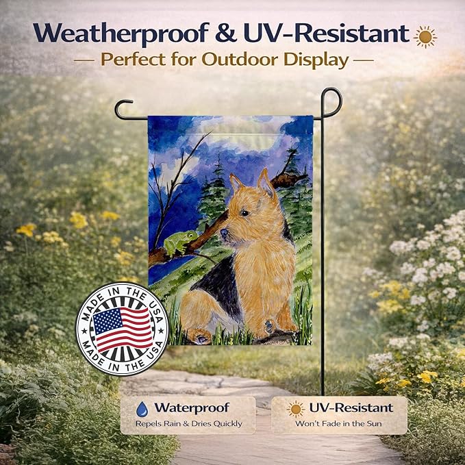 Caroline's Treasures SS8984GF Norwich Terrier Garden Flag Mailbox Flag Decorative Yard Flag Banner Outside Patio Artwork Yard Flower Beds, Garden Size, Multicolor