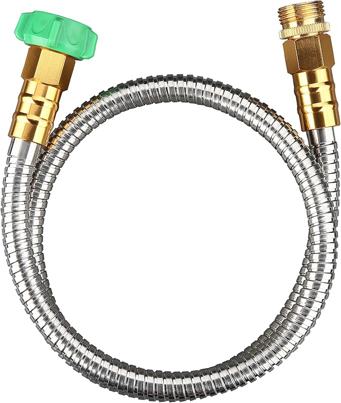 Beaulife 304 Stainless Steel Metal Garden Hose Connector 5 Feet Short Garden Water Hose Extension Extender, Drinking Water Hose Lead and BPA Free