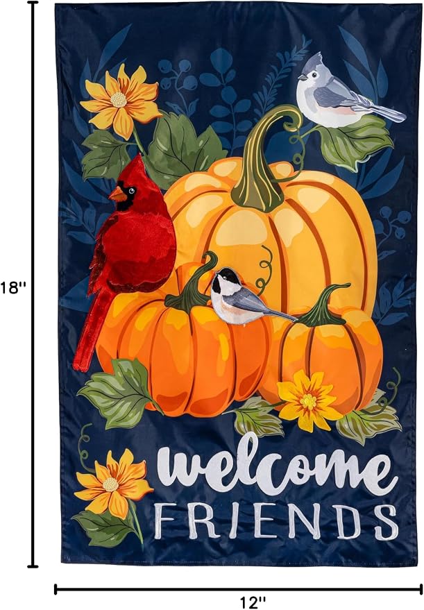 Evergreen Flag Fall Garden Flags Double Sided, Garden Flags for Outside Autumn Decorations for Home, Porch, Yard (Fall Pumpkins, 28x44 inch)