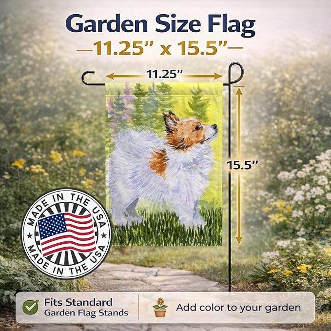 Caroline's Treasures SS1029GF Papillon Garden Flag Mailbox Flag Decorative Yard Flag Banner Outside Patio Artwork Yard Flower Beds, Garden Size, Multicolor