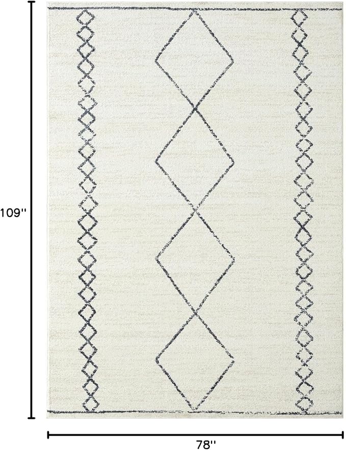 LUXE WEAVERS Daphnes Cream 6x9 Boho Moroccan Geometric Area Rug 2735