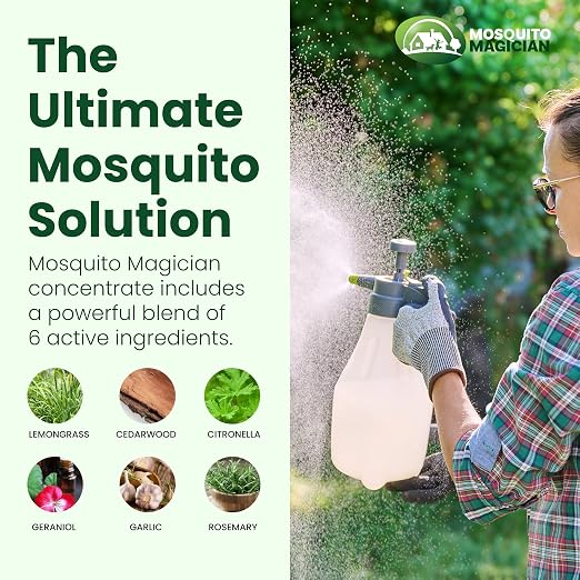 Mosquito Magician Handheld Battery Sprayer Bundle – Includes 2 × 1-Gallon Ready-to-Use Mosquito Spray – Kills Mosquitoes, Fleas & Fire Ants – Adjustable Nozzle for Easy Yard & Patio Application