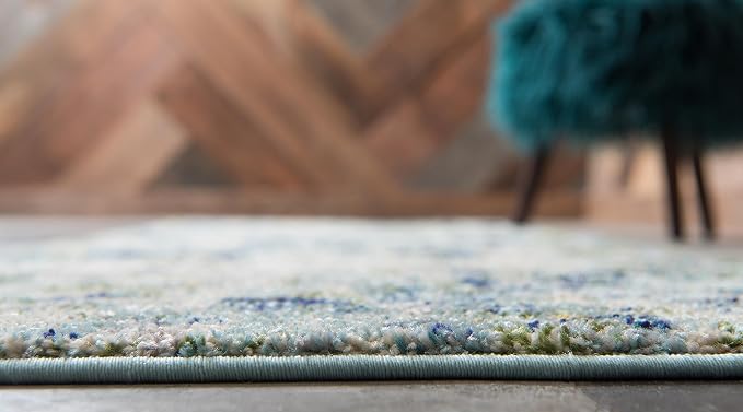 Unique Loom Chromatic Collection Area Rug - Champagne (2' 2" x 6' Runner, Light Blue/ Blue)