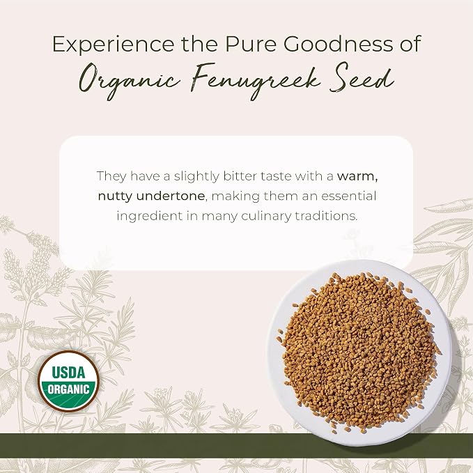 Starwest Botanicals Whole Fenugreek Seeds Organic - Seasoning Spice for Cooking, Use in Tea, Curry, or Natural Herbal Blends, Certified Kosher, Non-GMO - Bulk 1 lb Bag