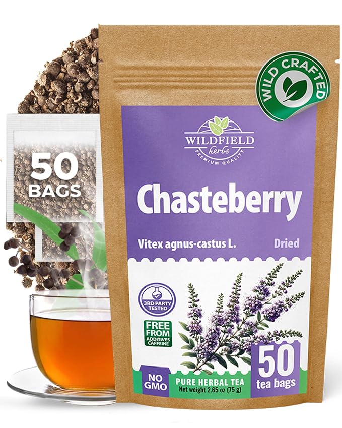 50 Bags Chaste Tree Berry Сhasteberry Tea Vitex Tea Herb (Vitex Agnus-Castus) - 50 Count 2 g Bags Chaste Tree Berry Herbal Vitex Sauzgatillo