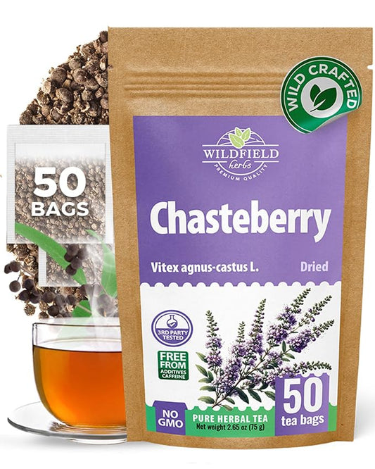 50 Bags Chaste Tree Berry Сhasteberry Tea Vitex Tea Herb (Vitex Agnus-Castus) - 50 Count 2 g Bags Chaste Tree Berry Herbal Vitex Sauzgatillo