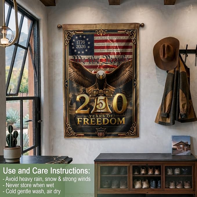 250 Years Of Freedom Flag, American Flag With Eagle, We The People Banner, Garden Flags For Outside, Two-sided Print, 250th Anniversary Patriotic Design, 250th Anniversary Usa Commemorative Flags 1 (30x40 Inch)