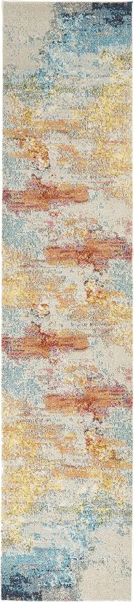 Nourison Home Celestial Sealife 2'2" x 10' Area Rug - Easy Clean, Non Shedding, Bed Room, Living Room, Dining Room, Kitchen (10' Runner)