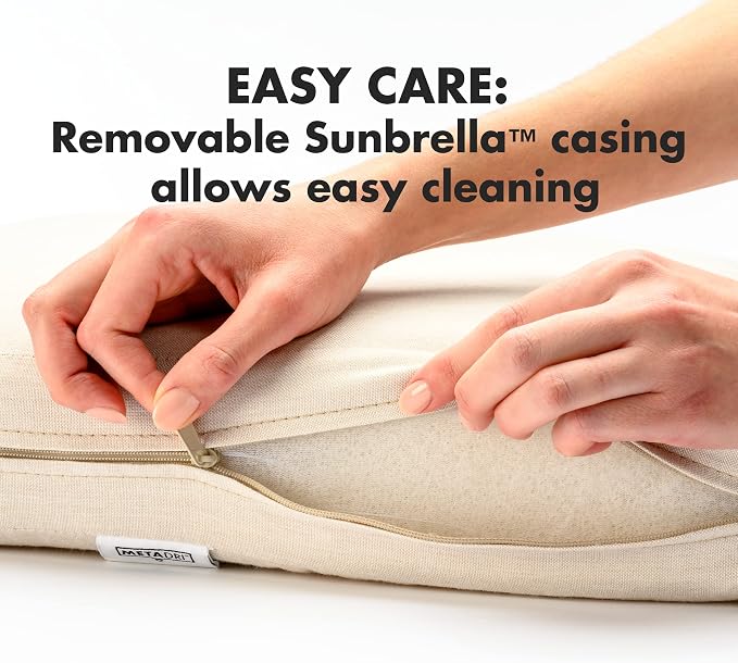 Sunbrella® Fabric 1-Piece Outdoor Chaise Cushion, 23" W x 75" L, Cast Pumice
