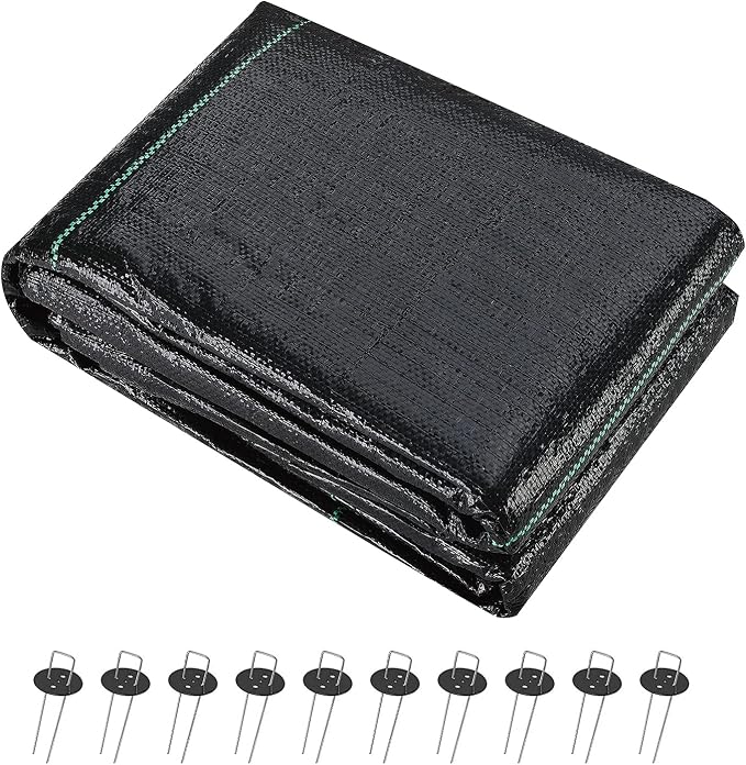 UWIOFF 4ft x 50ft Garden Weed Barrier Landscape Fabric, Durable & Heavy Duty Ground Cover Weed Blocker Fabric Gardening Mat, Superior Weed Control for Vegetable Garden, Flower Bed, Mulch