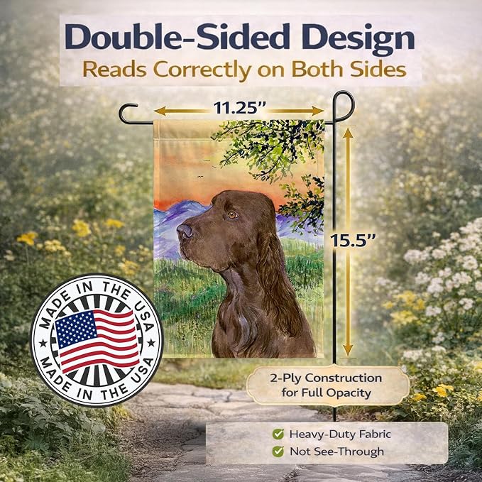 Caroline's Treasures SS1017GF Field Spaniel Garden Flag Mailbox Flag Decorative Yard Flag Banner Outside Patio Artwork Yard Flower Beds, Garden Size, Multicolor