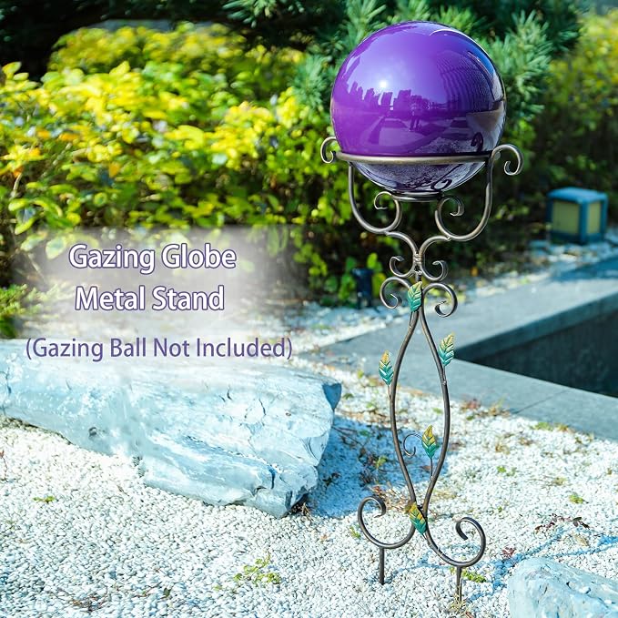 VCUTEKA Gazing Ball Stand, Metal Garden Gazing Globes Stand for 8-10" Balls | 30" H Gazing Balls Stand, Metal Gazing Globe Stand for 8-10 Inch Garden Gazing Globe, Indoor Outdoor Décor Accessories